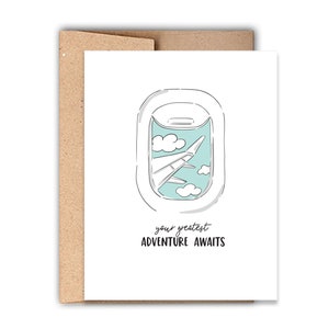 Your Greatest Adventure Awaits, Herzlichen Glückwunsch Letterpress Grußkarte, Abenteuer Karte