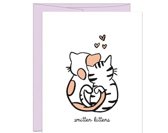 Smitten Kitten Letterpress Valentine Card