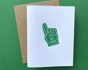 No. 1 Dad Letterpress Father's Day Card: Sports Fan