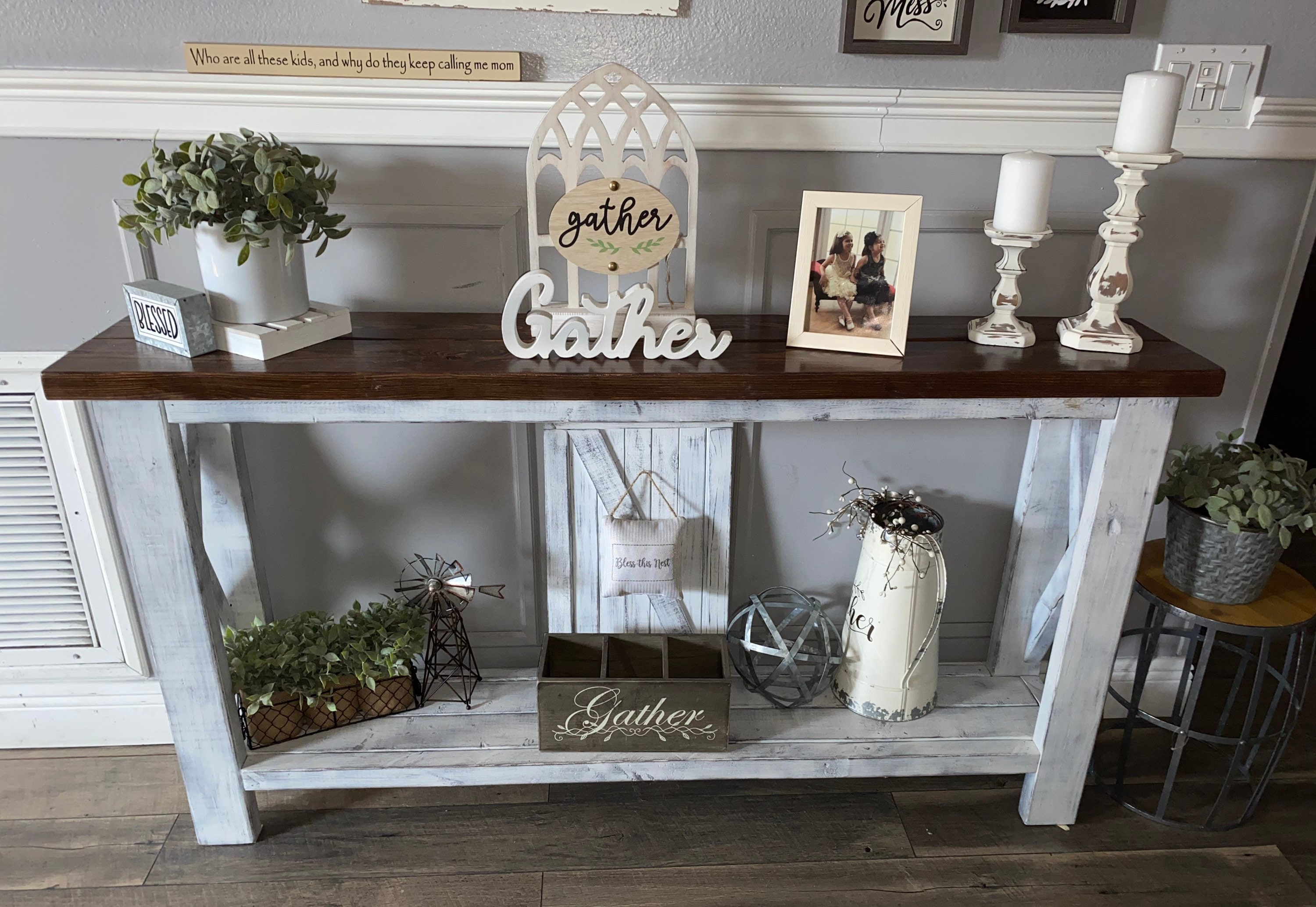 Entryway Table Sofa Table Farmhouse Entryway Table Etsy