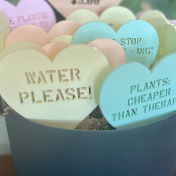 Custom Plant Stakes - Personalized Flower Decor - Sweetheart - Custom Sayings - Laser Engraved Acrylic Plant Markers - Your Custom Message