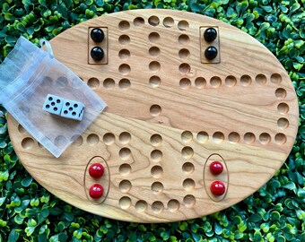 2 Player Wahoo Game Board – Maple, Cherry, Walnut Travel Wood Marble Game