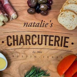 Personalized Wooden Charcuterie Board – Maple, Cherry, or Walnut – Small to Large