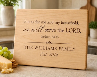 Personalized Bible Verse Cutting Board, Engraved Maple, Cherry or Walnut Christian Gift