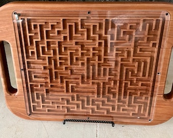 EXTRA LARGE Double-Sided Wooden Maze Game: Handheld Labyrinth Puzzle