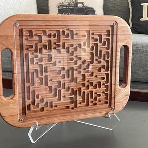 Double-Sided Wooden Maze Game: Handheld Labyrinth Puzzle
