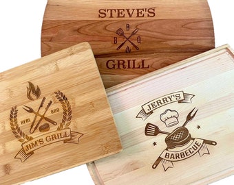 Personalized BBQ Cutting Board, Custom Barbecue Board, Engraved B-B-Q Grill Board, Father's Day Gift, Dad's Gift, Grill Chef Gift, Dad Gift
