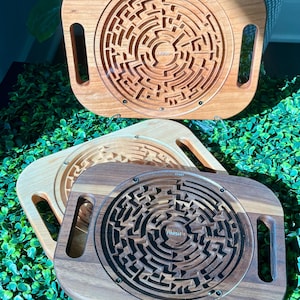 Handheld Wooden Maze Game – Labyrinth Puzzle for Kids and Adults