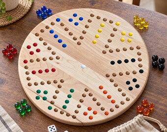 Painted 6-Player Wahoo Board Game, Solid Maple, Cherry or Walnut