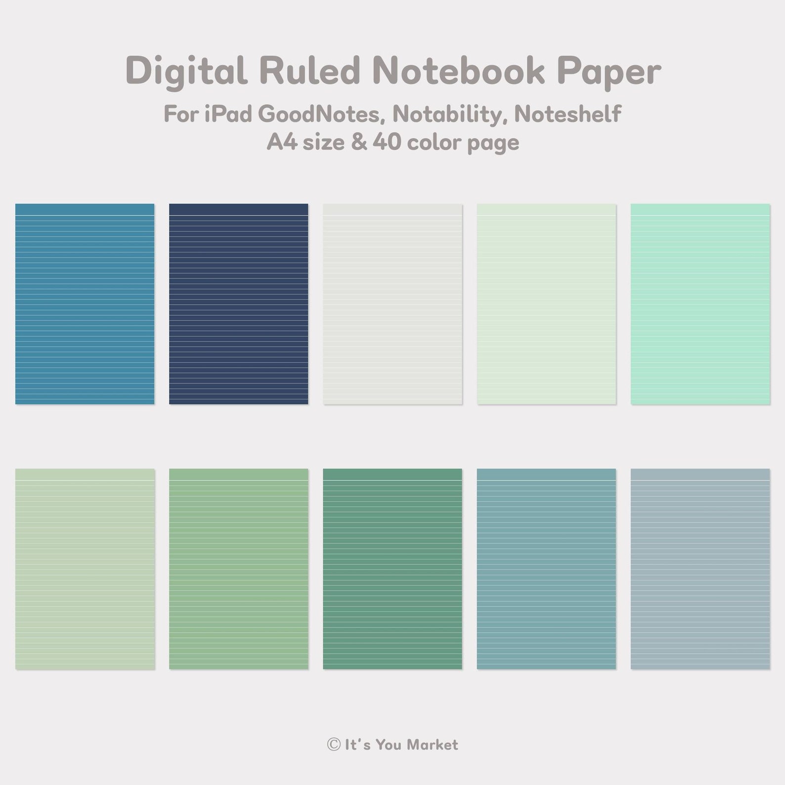Digital Ruled Notebooknote Paper for iPad Goodnotes Etsy