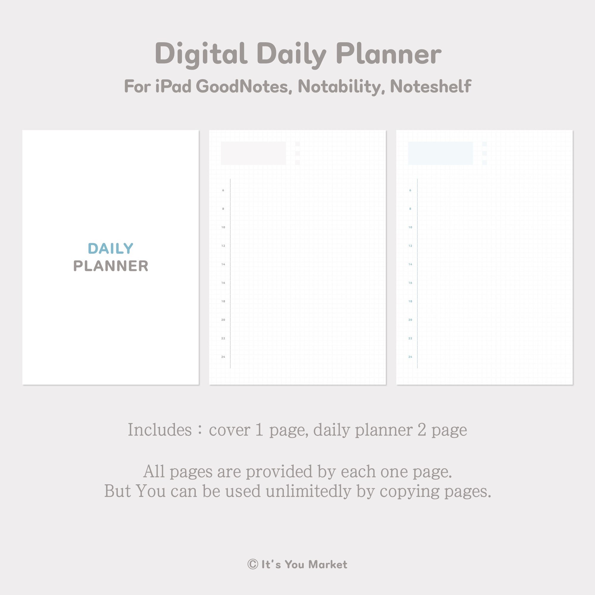 Digital Daily Timetable Planner for iPad Goodnotes Notability Etsy