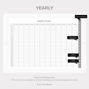Digital Undated Planner for iPad Goodnotes, Notability, Noteshelf ...