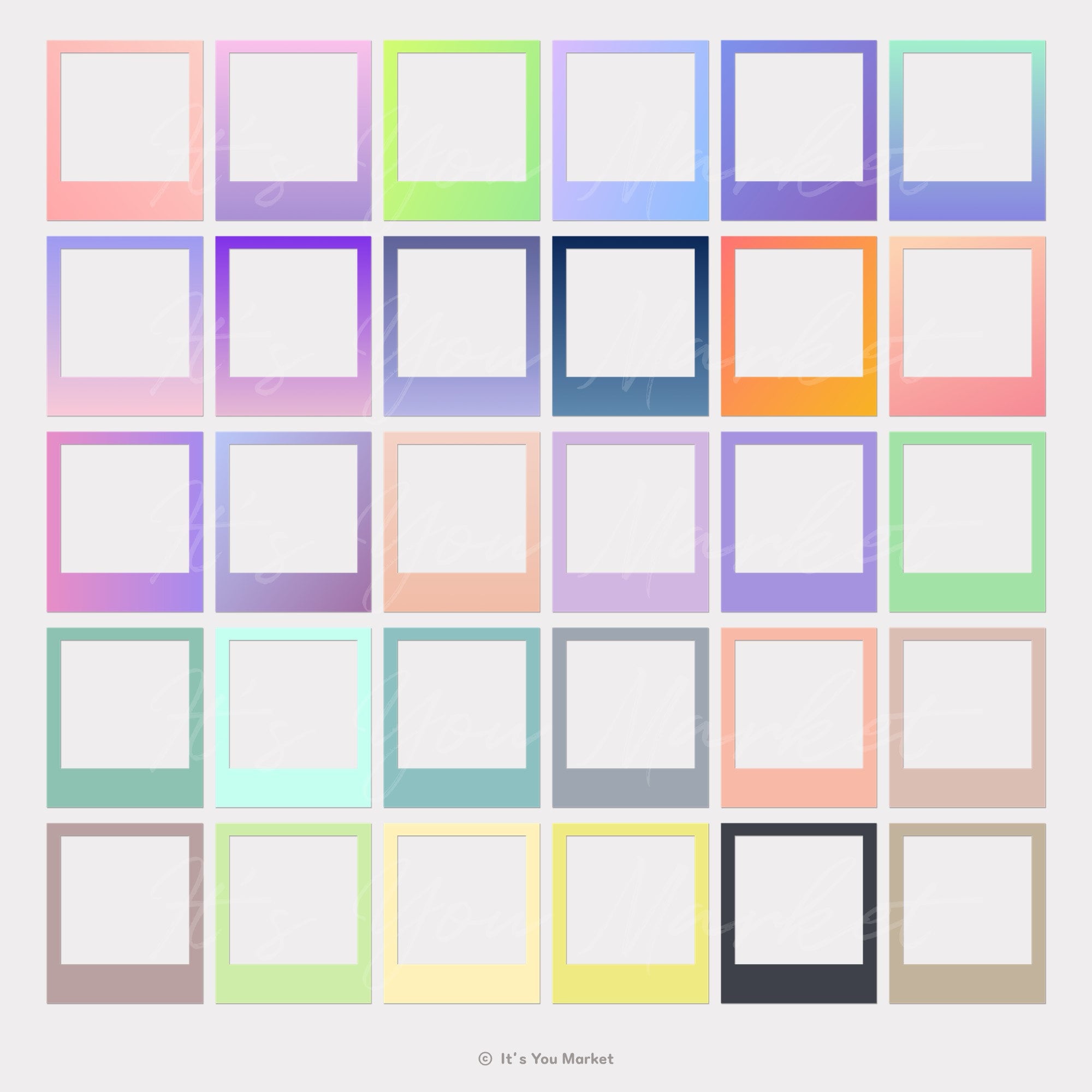 Photo Frame Digital Stickers Polaroid for GoodNotes PNG | Etsy