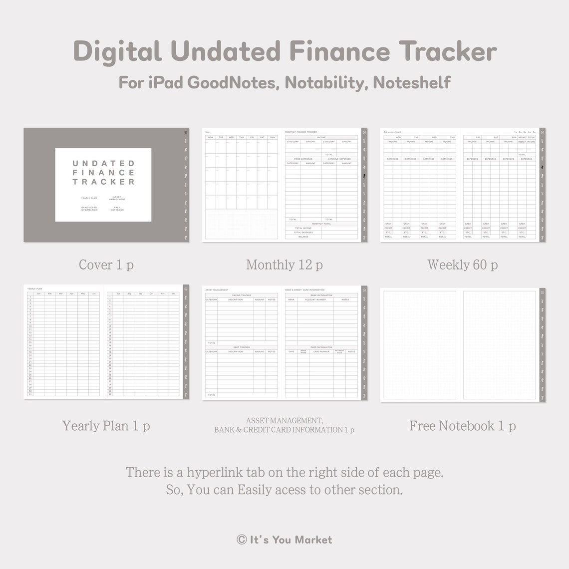 Digital Finance Tracker, Weekly Expenses Planner, Digital Budget
