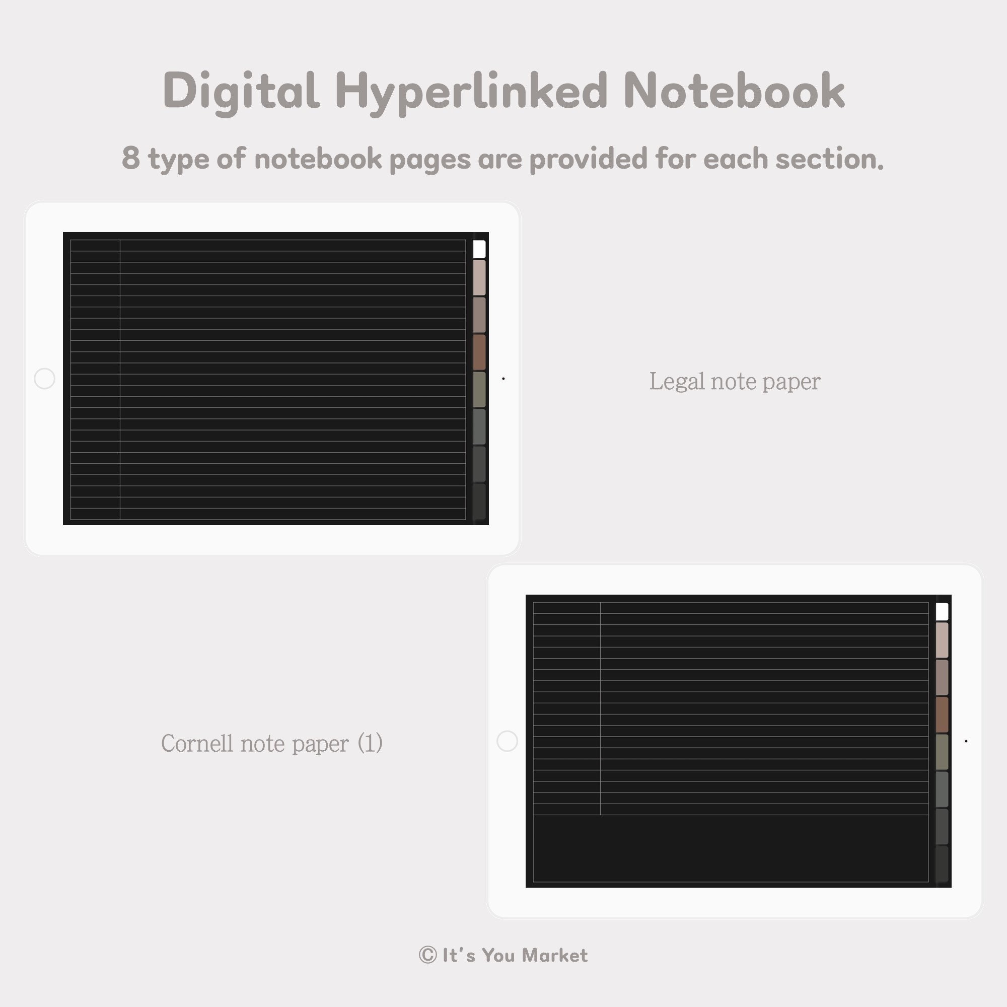 Digital 7 Subject Hyperlinked Notebook Dark Mode for iPad - Etsy