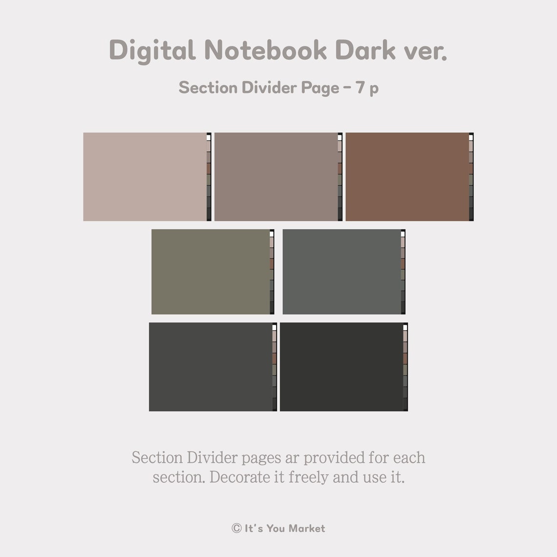 Digital 7 Subject Hyperlinked Notebook Dark Mode for iPad - Etsy
