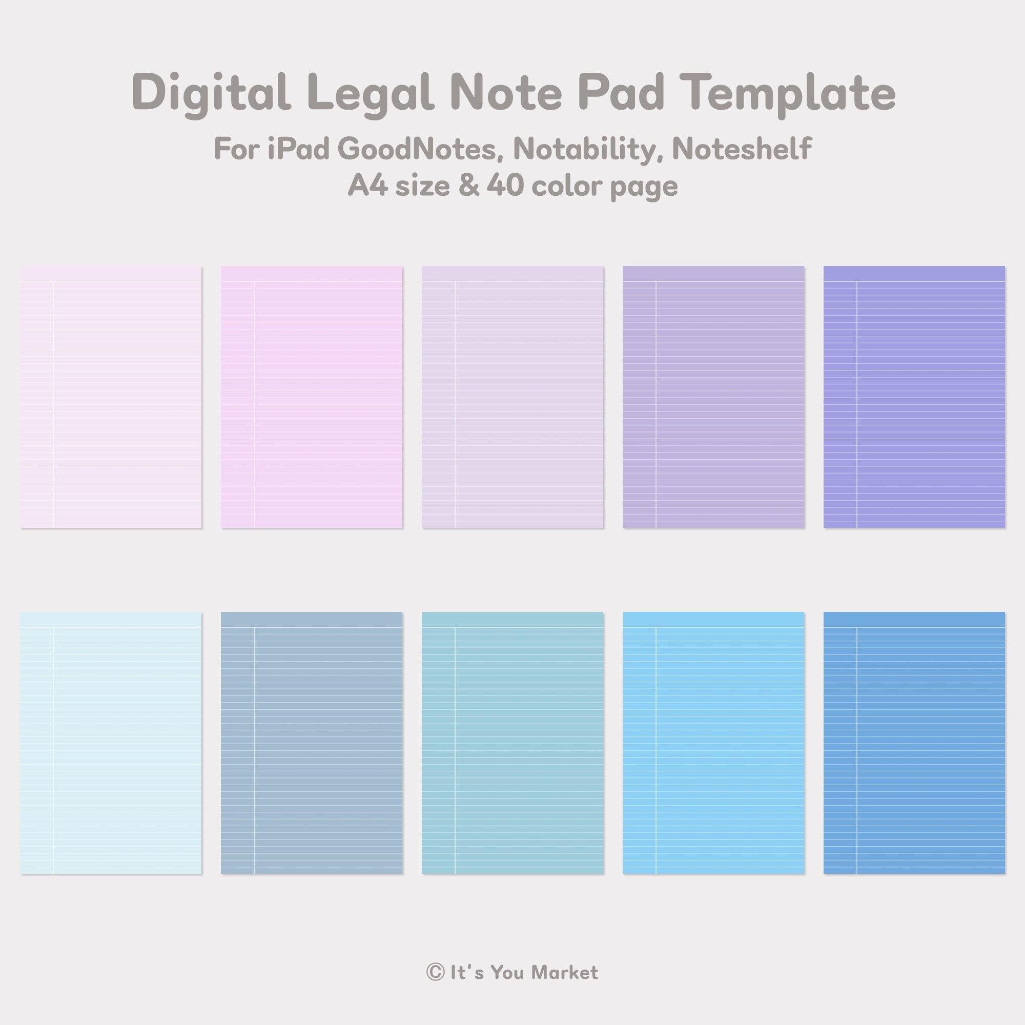 Goodnotes Legal Pad Note Paper Digital Note Taking Paper Template for