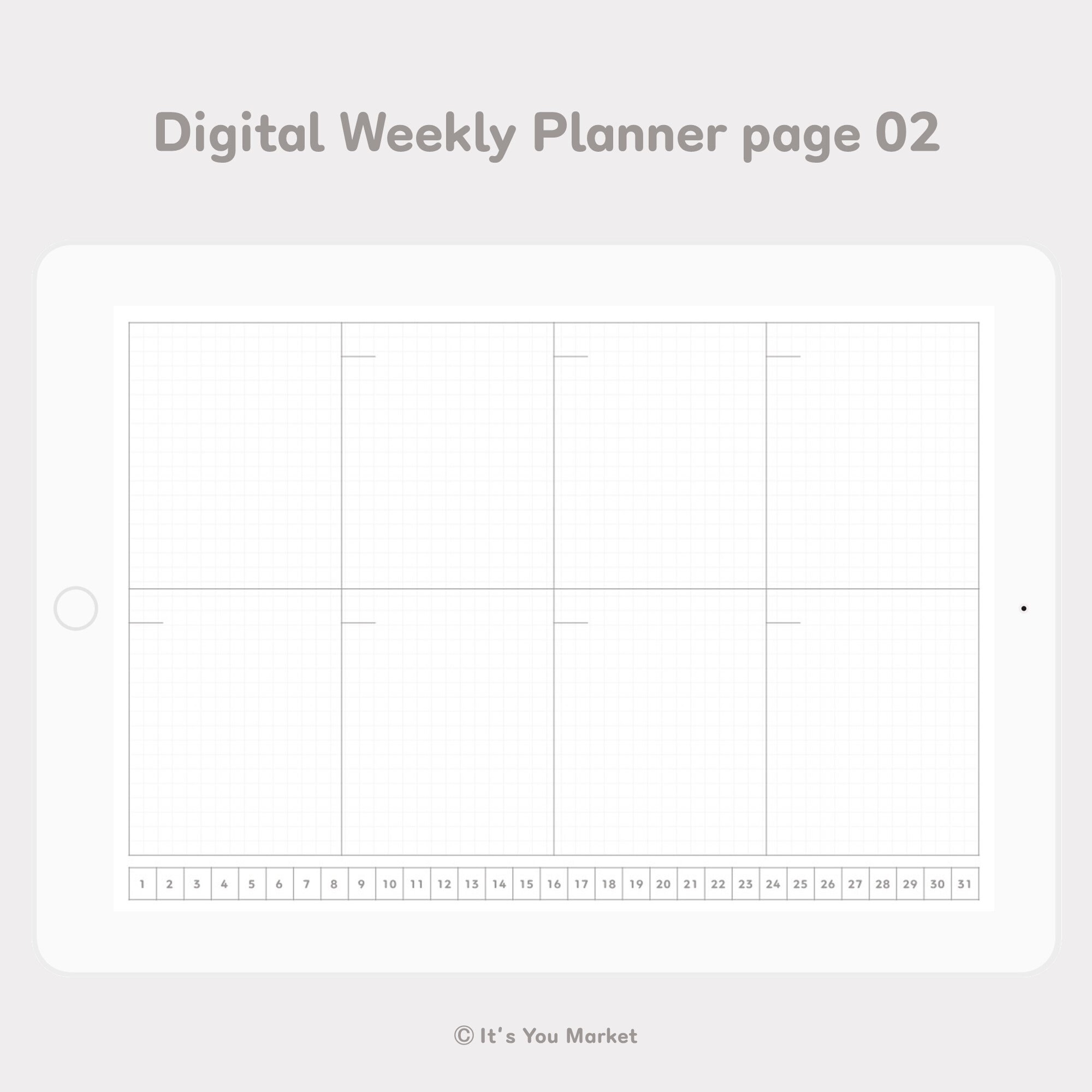 Digital Weekly Planner Page, for iPad Goodnotes, Noteshelf, Notability ...