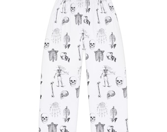 Rest in Style: Men's Pajama Pants with Intricate Skeleton Anatomy Print