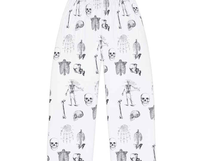 Rest in Style: Men's Pajama Pants with Intricate Skeleton Anatomy Print