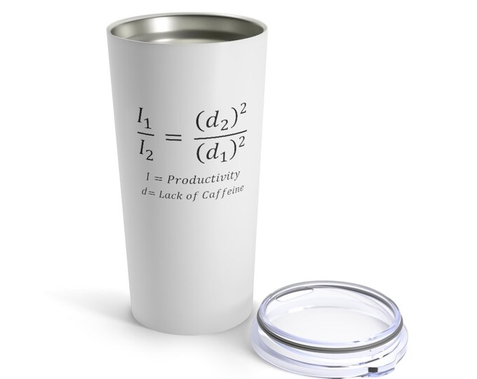 Inverse Square Law Coffee Tumbler, Physics Gifts, Science Gift, Formula, Radiology, CT tech gift, rad tech gift, MRI, math