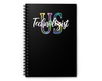 Ultrasound Technologist Notebook Rainbow Text