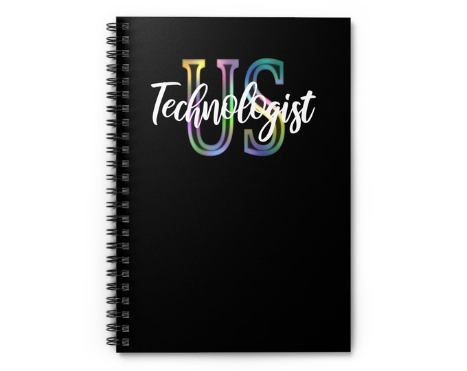Ultrasound Technologist Notebook Rainbow Text