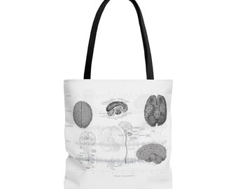 Human Brain Anatomy Tote Bag, Medical Student Gift, Rad Tech Gifts