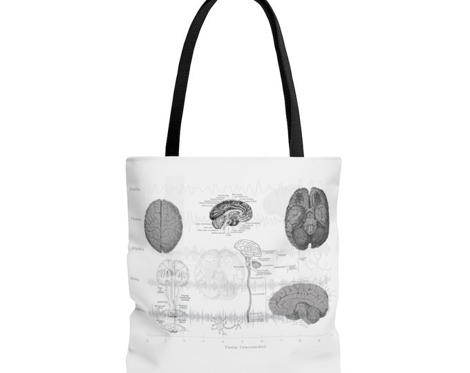 Human Brain Anatomy Tote Bag, Medical Student Gift, Rad Tech Gifts