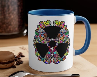 Radiation Symbol Colorful Brain 11oz Coffee Mug