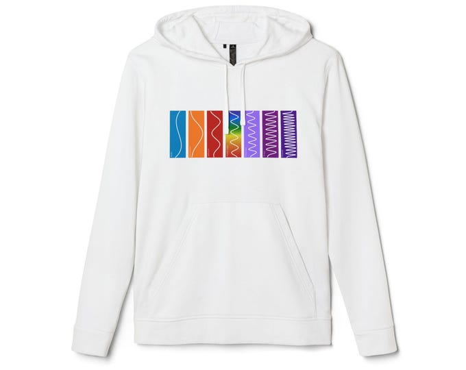 Light Spectrum Fleece Hoodie, Rainbow Colors Science Hoodie, Physics Gift, Color Wavelength Sweatshirt, Light and Color Theory Jacket,