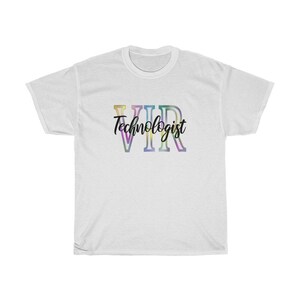 May include: White t-shirt with a colorful VR graphic and the text "VR Technologist" in black.