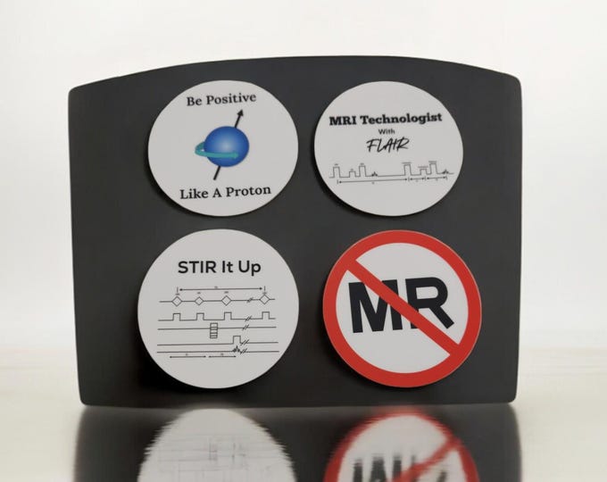 MRI-Themed 4"x4" Round Stickers – Magnetic Appeal with a Twist!