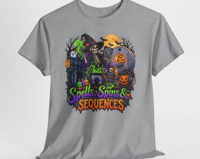 MRI Tech Halloween Shirt, Spells Spins & Sequences Radiology T-Shirt, MRI Technologist Gift
