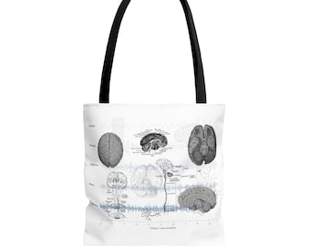 Human Brain Anatomy Tote Bag, Medical Student Gift, Rad Tech Gifts