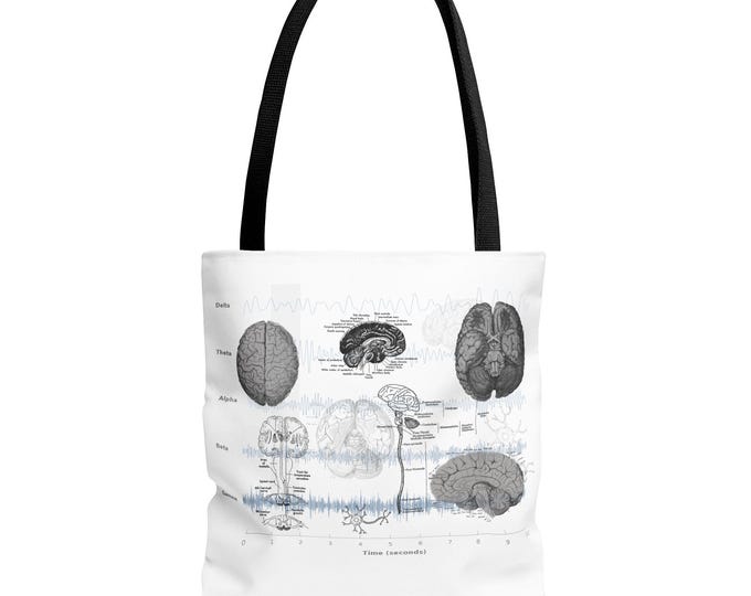 Human Brain Anatomy Tote Bag, Medical Student Gift, Rad Tech Gifts