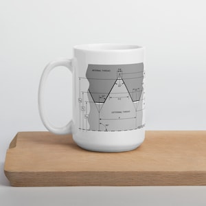 Thread Profile Mug, Engineer Gift, Mechanical Engineering Mug, Machinist Gift, Engineering Student Gift, Drafter, CNC, Fabricator