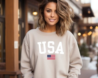 USA-tröja, amerikansk flagga patriotisk tröja, retrotröja, 4 juli-tröja