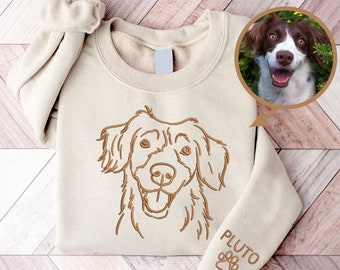 [GRAVER]★TATTOO DOG EMBROIDERY PERITO SWEATSHIRT Custom Pet Embroidered Sweatshirt,embroidered Pet Face&name