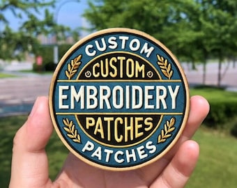 Custom Photo Embroidered Logo Patches, Made With Image Text Logo or Design Patch, Iron On | Sew On | Hook & Loop Patch, Custom Shape Patch