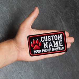 Custom Embroidered Name Patches, Pet Patches, Military Number Tag, Custom Hat Patches, Name Patches Uniform or Work Shirt, Dog Cat Patch