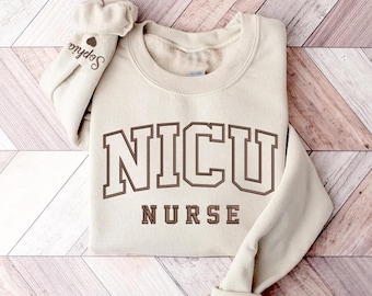 Custom Embroidery Nicu Sweatshirt, Personalized Embroidered Nicu Nurse Gifts, Nicu Sweatshirts, Nicu Sweaters, Nicu Nurse Hoodies, Crewneck