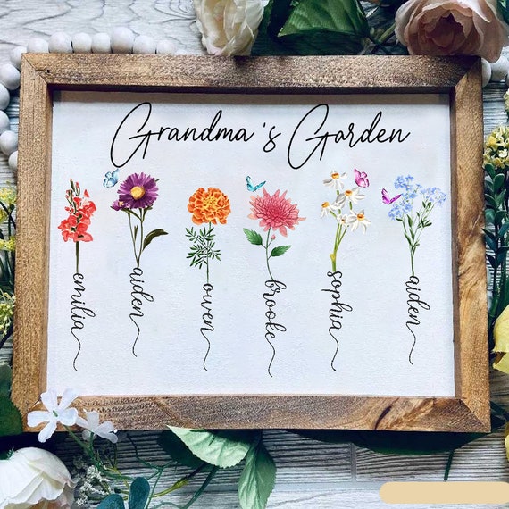 Custom Nana Gifts, Grandma's Garden Sign With Kids Names, Personalized Gifts  For Grandma On Mother's Day - Best Personalized Gifts For Everyone