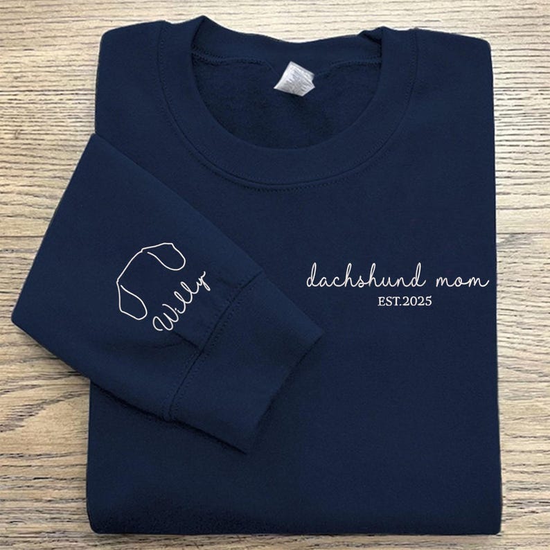 Embroidered Dachshund Mom Sweatshirt, Gift for Dog Mom, Dachshund Mama