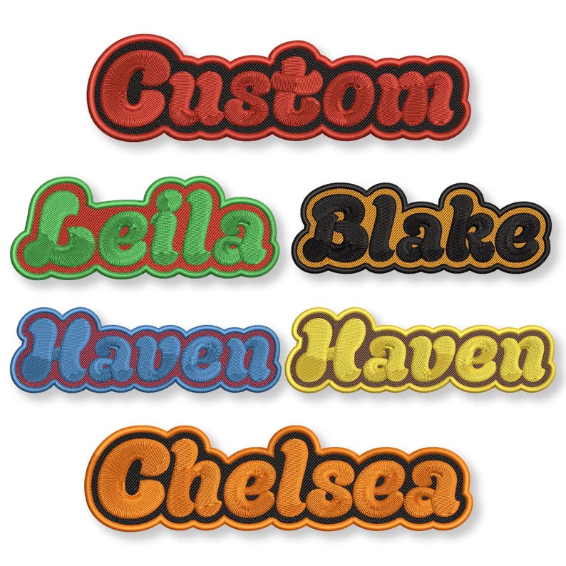Patch Style Names Custom Name Patches Embroidered, Iron-on, Sew-on, Hook and Loop Patch ...