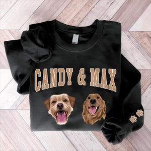 Custom Dog Sweatshirt, Personalized Cartoon Pet Portrait Hoodie, Unique Gift for Dog Lovers, Pet Memorial Keepsake, Cozy Pet Outfit