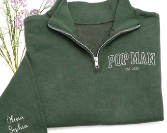 Custom Pop Man Sweatshirt – Personalized Name Sleeve Pullover – Christmas Gift For Dad And Grandpa