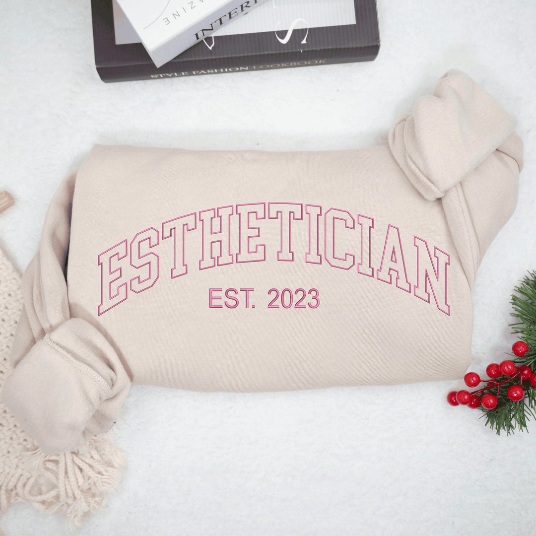 Custom Embroidered Esthetician Crewneck Sweatshirts Personalized