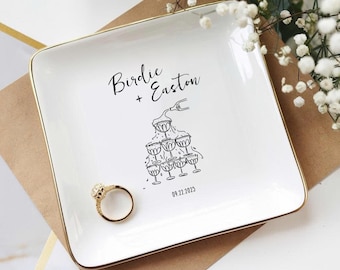Personalized Ring Dish, Ring Holder, Jewelry Dish, Custom Ring Dish, Wedding Ring, Mother's Day Gift, Engagement Gift, Ring Dish Engagement