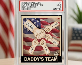Personalized Acrylic Block Plaque, Daddy's Team Dad & Kids Fist Bumps Card, Personalized Father's Day Gift for Dad, Gift for Husband
